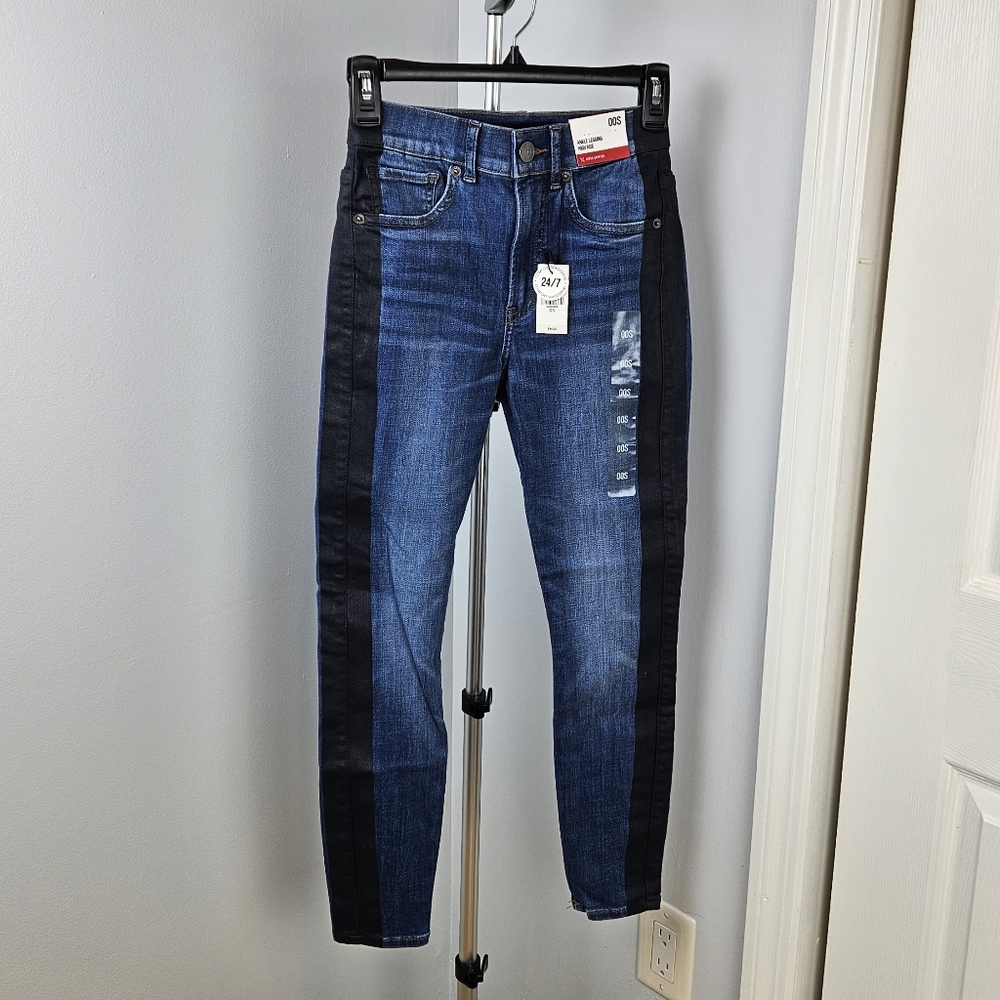NWT Express Blue and Black Jeans